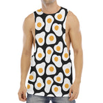 Black Fried Eggs Pattern Print Men's Muscle Tank Top