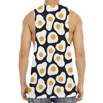 Black Fried Eggs Pattern Print Men's Muscle Tank Top