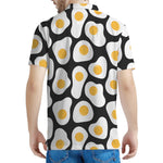 Black Fried Eggs Pattern Print Men's Polo Shirt