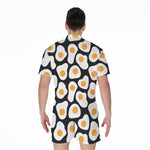 Black Fried Eggs Pattern Print Men's Rompers