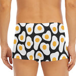 Black Fried Eggs Pattern Print Men's Short Boxer Briefs