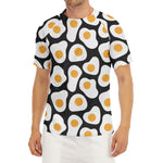 Black Fried Eggs Pattern Print Men's Short Sleeve Rash Guard