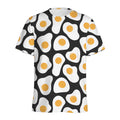 Black Fried Eggs Pattern Print Men's Athletic T-Shirt
