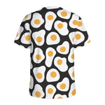 Black Fried Eggs Pattern Print Men's Sports T-Shirt