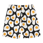 Black Fried Eggs Pattern Print Men's Swim Trunks