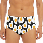 Black Fried Eggs Pattern Print Men's Triangle Swim Briefs