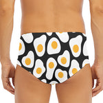Black Fried Eggs Pattern Print Men's Triangle Swim Briefs