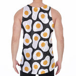 Black Fried Eggs Pattern Print Men's Velvet Tank Top