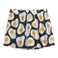 Black Fried Eggs Pattern Print Mesh Shorts
