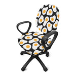 Black Fried Eggs Pattern Print Office Chair Cover