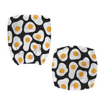 Black Fried Eggs Pattern Print Office Chair Cover