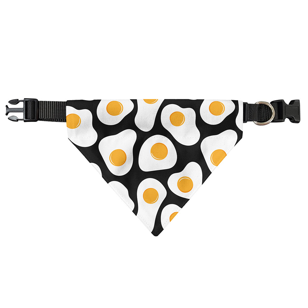 Black Fried Eggs Pattern Print Over The Collar Dog Bandana