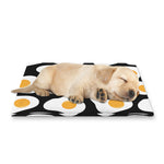 Black Fried Eggs Pattern Print Pet Cooling Mat Cover