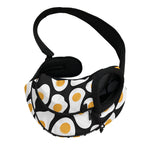 Black Fried Eggs Pattern Print Pet Sling Carrier