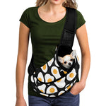 Black Fried Eggs Pattern Print Pet Sling Carrier
