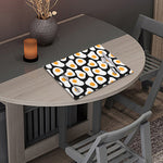 Black Fried Eggs Pattern Print Placemat