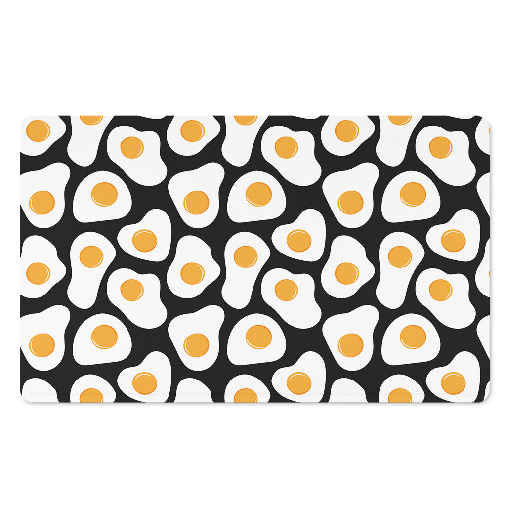 Black Fried Eggs Pattern Print Polyester Doormat