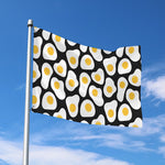 Black Fried Eggs Pattern Print Polyester Flag
