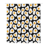 Black Fried Eggs Pattern Print Polyester Shower Curtain