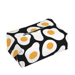 Black Fried Eggs Pattern Print Rectangle Tissue Box Cover