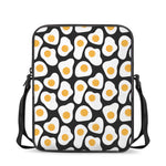 Black Fried Eggs Pattern Print Rectangular Crossbody Bag
