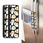 Black Fried Eggs Pattern Print Refrigerator Handle Covers
