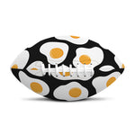 Black Fried Eggs Pattern Print Rugby Ball