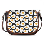 Black Fried Eggs Pattern Print Saddle Bag
