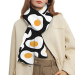 Black Fried Eggs Pattern Print Scarf
