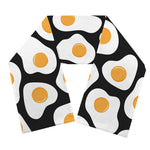 Black Fried Eggs Pattern Print Scarf