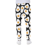 Black Fried Eggs Pattern Print Scuba Joggers