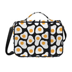 Black Fried Eggs Pattern Print Shoulder Strap Bible Bag