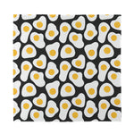 Black Fried Eggs Pattern Print Silk Bandana