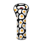 Black Fried Eggs Pattern Print Single Neoprene Wine Tote