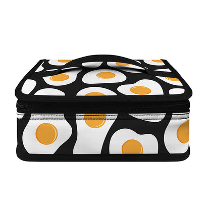 Black Fried Eggs Pattern Print Small Lunch Bag