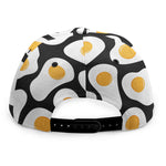 Black Fried Eggs Pattern Print Snapback Cap