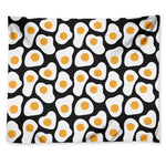 Black Fried Eggs Pattern Print Tapestry