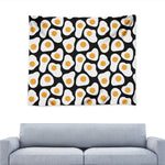 Black Fried Eggs Pattern Print Tapestry