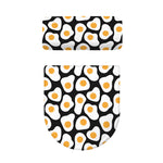 Black Fried Eggs Pattern Print Toilet Lid And Tank Cover Set