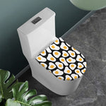Black Fried Eggs Pattern Print Toilet Lid Cover