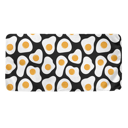 Black Fried Eggs Pattern Print Towel