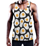 Black Fried Eggs Pattern Print Training Tank Top