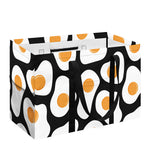 Black Fried Eggs Pattern Print Utility Tote Bag