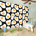 Black Fried Eggs Pattern Print Wall Sticker