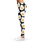 Black Fried Eggs Pattern Print Women's Leggings
