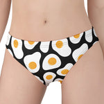 Black Fried Eggs Pattern Print Women's Panties