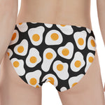 Black Fried Eggs Pattern Print Women's Panties