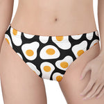 Black Fried Eggs Pattern Print Women's Thong