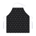 Black Geometric Cube Shape Pattern Print Adjustable Apron