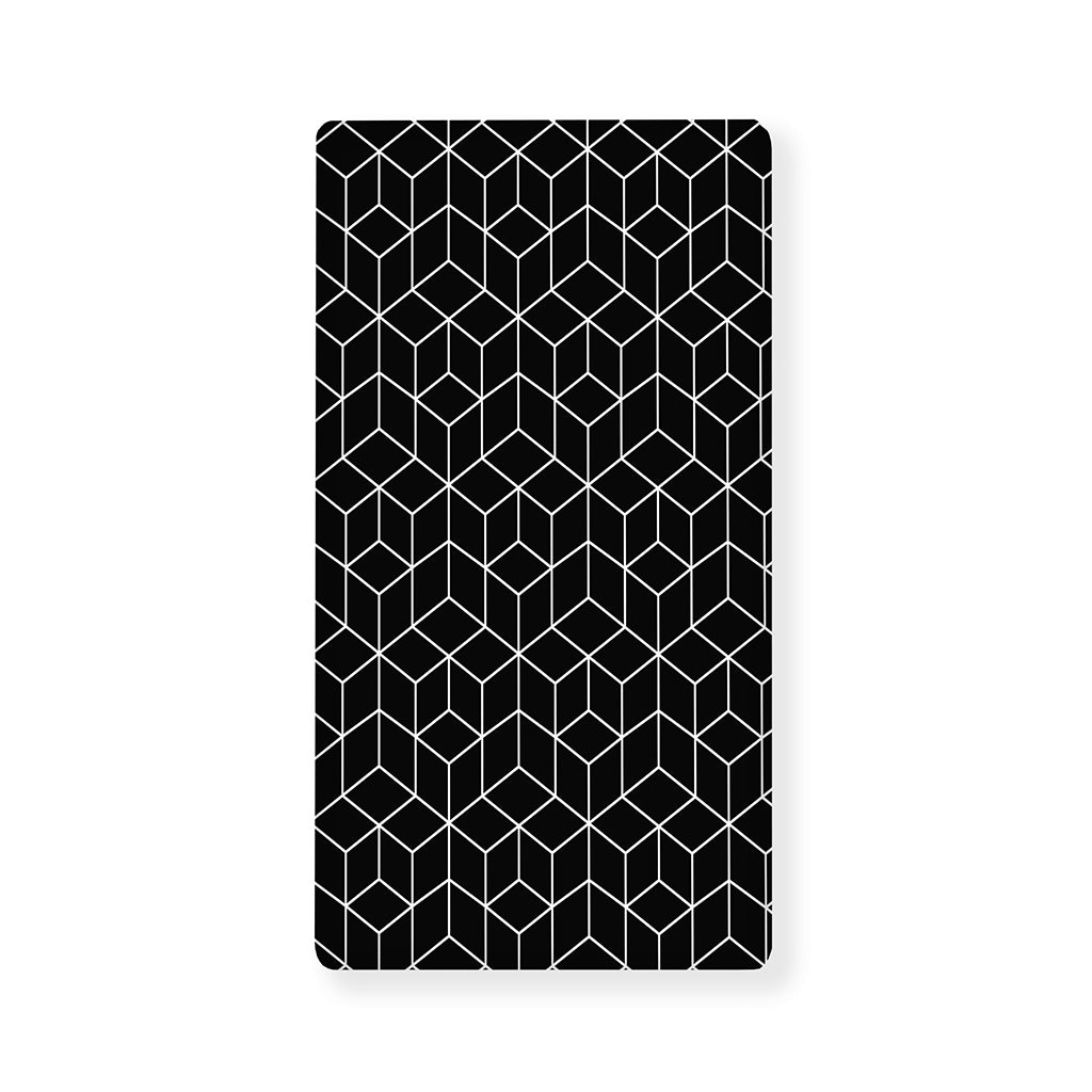 Black Geometric Cube Shape Pattern Print Baby Crib Sheet